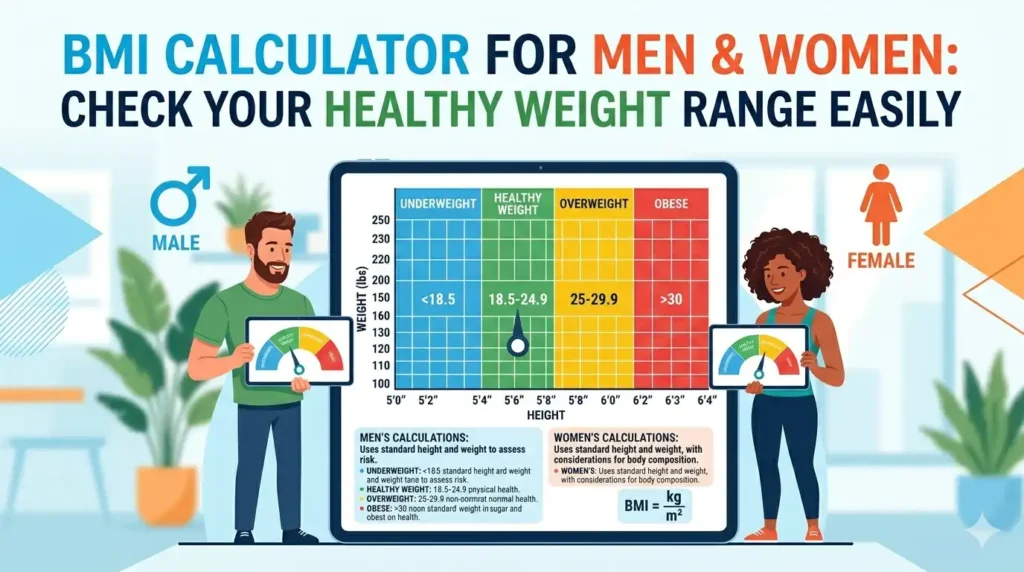 BMI Calculator for Men and Women – Check Your Healthy Weight Range Easily