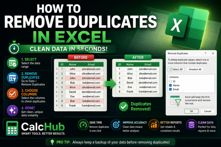 How to remove duplicates in Excel using the Remove Duplicates button in the Data tab