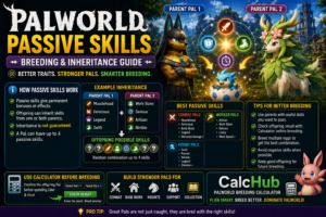 Palworld passive skills breeding guide showing parent traits and offspring inheritance
